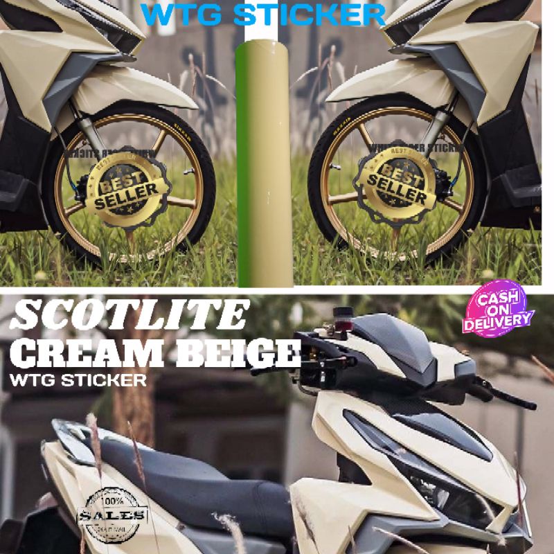 Stiker Skotlet Motor coklat susu Cream Beige skotlet coklat muda Premium Merk Profik