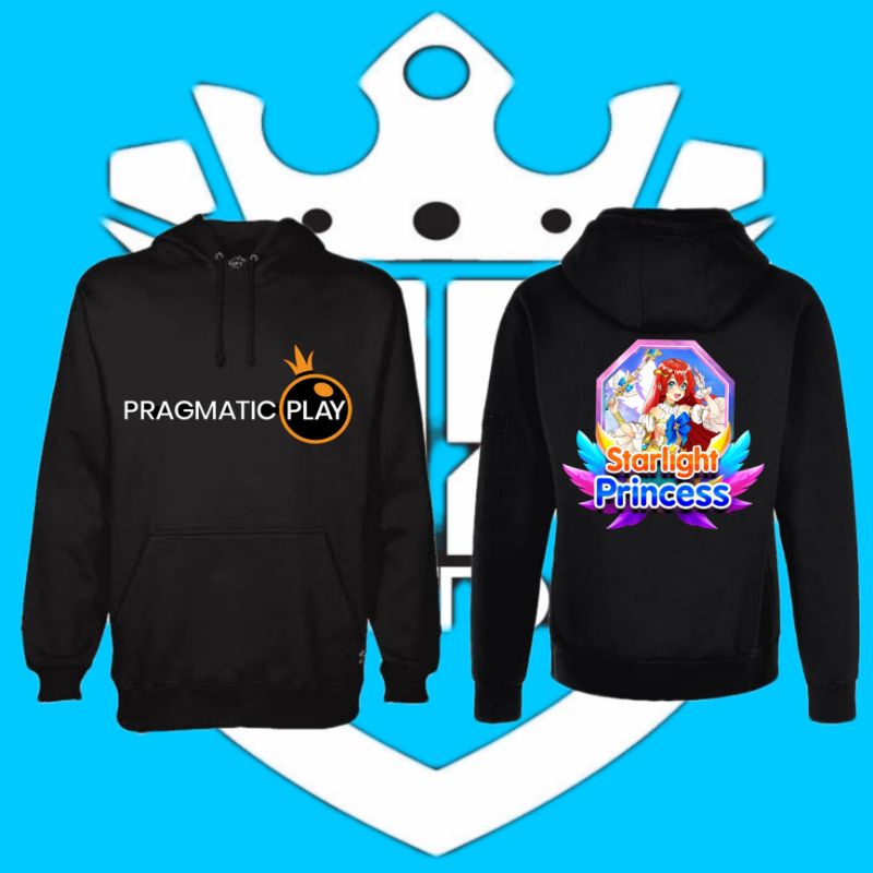 Jaket Hoodie Pria/Wanita Tulisan Logo Pragmatic Play/Pragmatic Play Starlight Princes New Logo