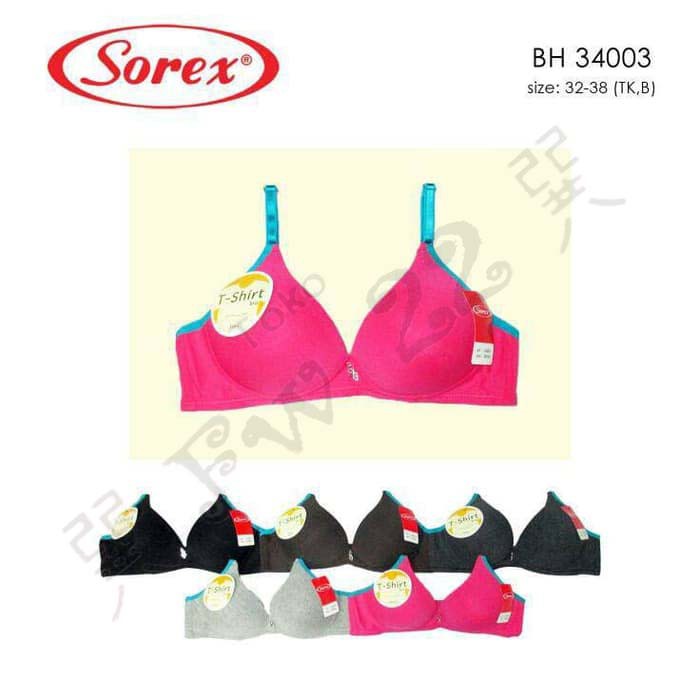 T Shirt Bra Sorex 34003 Bra Berbahan Kaos dengan Busa dan tanpa Kawat Untuk Aktivitas Sehari-hari