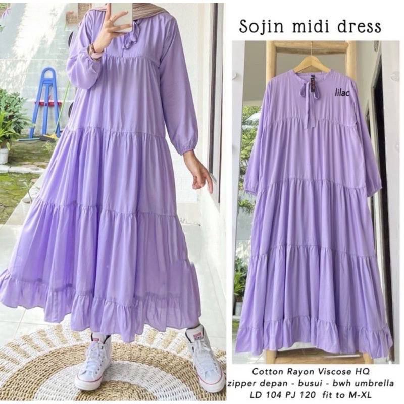 Midi Dress Wanita Rayon Murah Gaun Wanita Murah