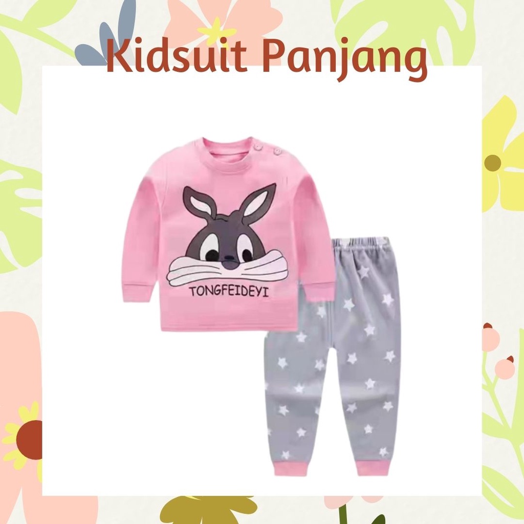 Plazababyku KIDS SUIT PANJANG H5 Setelan Anak Bahan Kaos Lengan Berkualitas Import cewek cowok NEW6