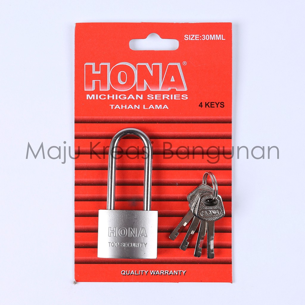 Gembok HONA 30mm Panjang Pendek Besi Baja Pagar Rumah Padlock 30 mm 30mmL 30mmS