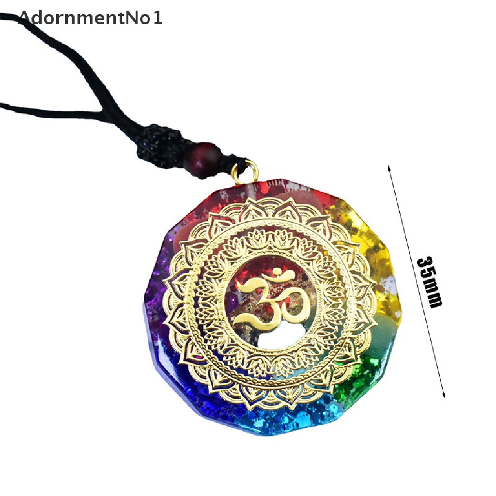 (AdornmentNo1) Orgonite Kalung Rantai Dengan Liontin Simbol Chakra Untuk Wanita