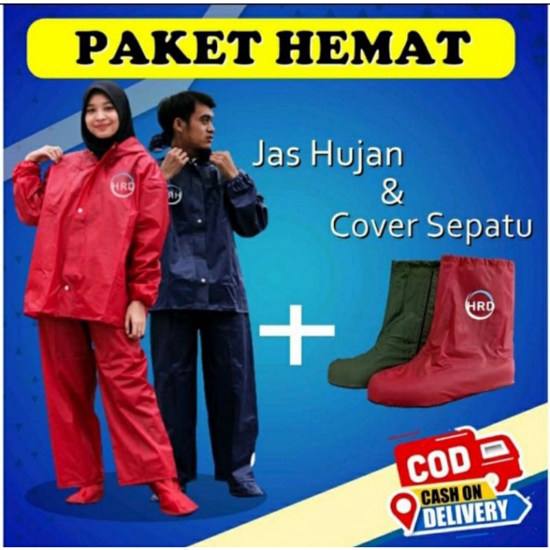 Jas Hujan Dewasa Lengkap/Jas Hujan Dewasa + Sarung Sepatu HRD