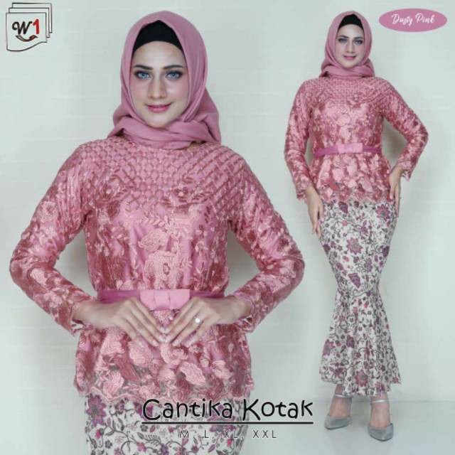 Kembali hadir / kebaya cantika kotak - kebaya modern terbaru - set kebaya tulle bordir import