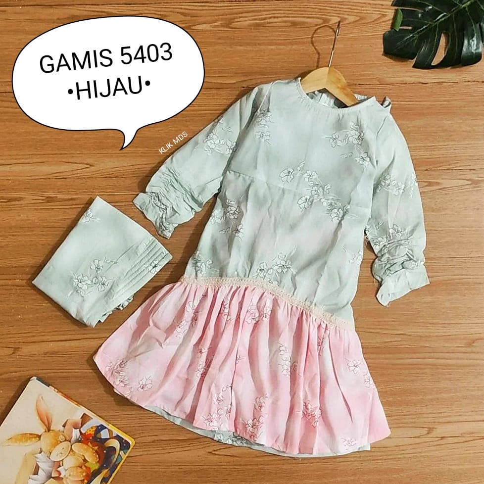 Baju Muslim Anak Perempuan Dress Gamis Kode 5403 Free Kerudung / Usia 2-5 Tahun