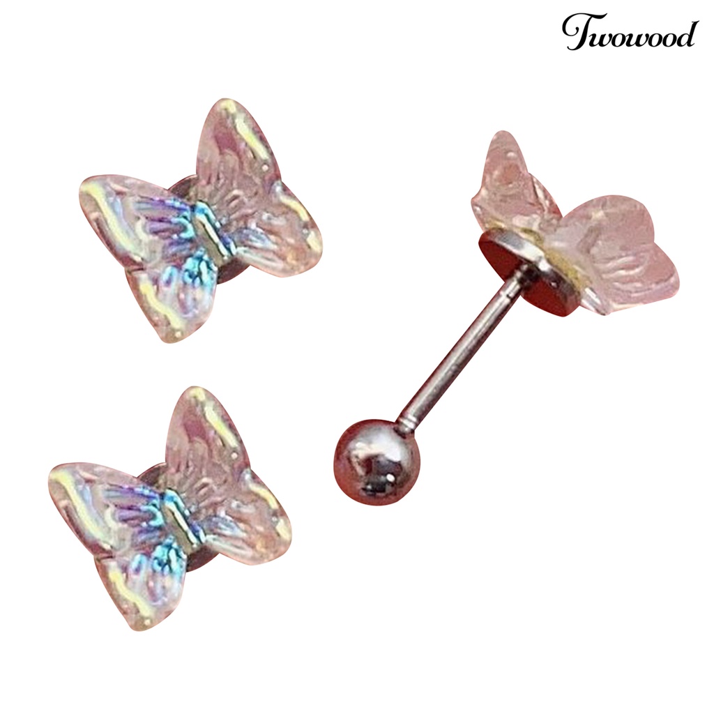 3pcs Anting Stud Bahan Resin Untuk Wanita