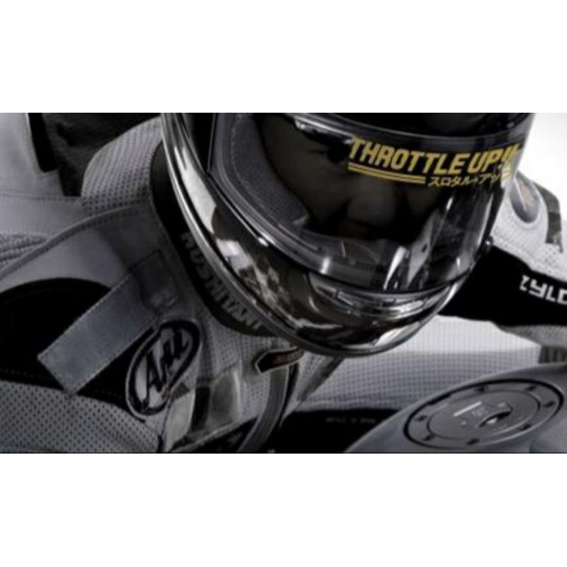 STICKER THROTTLE UP VISOR HELM CUTTING