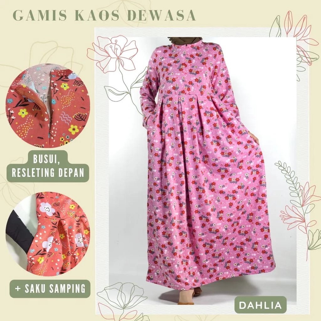 GAMIS KAOS DEWASA  BUSUI + SAKU SAMPING / GAMIS BABYTERRY IMPORT  (S/M/L/XL)