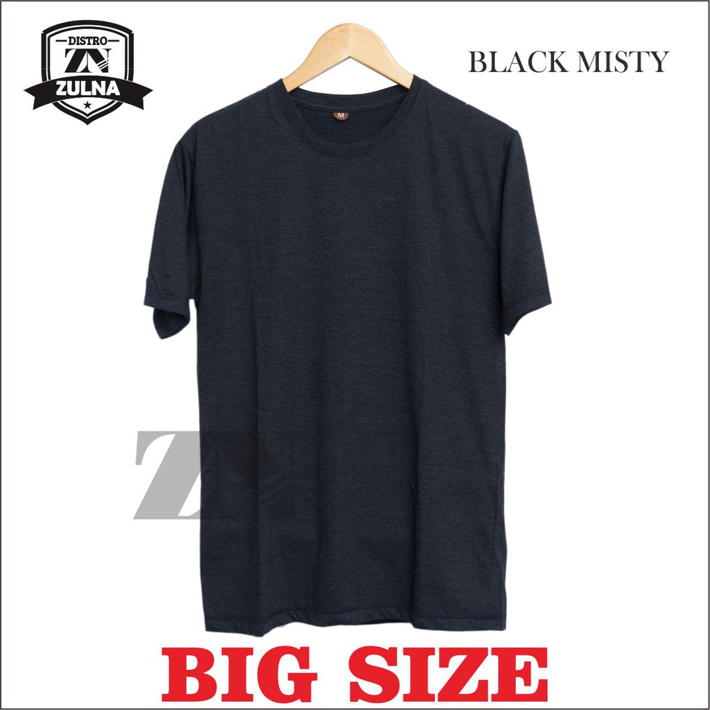 Baju Kaos  Polos  Big  Size  Black Misty Pria Dan Wanita 