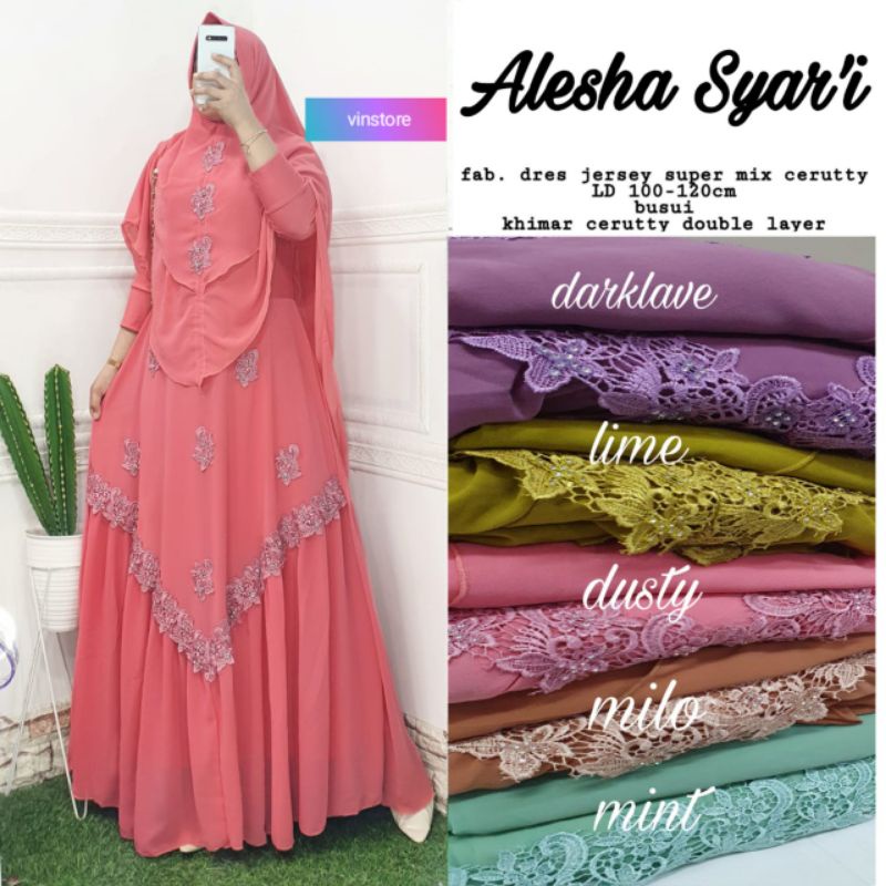 Alesha syari/maxi/dress/gamis