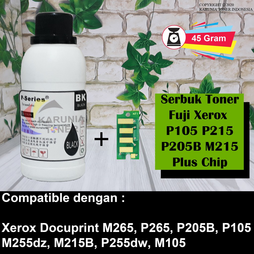 Serbuk Refill Toner + Chip Toner Fuji Xerox Docuprint P105 P205 P215B M215B M215Fw