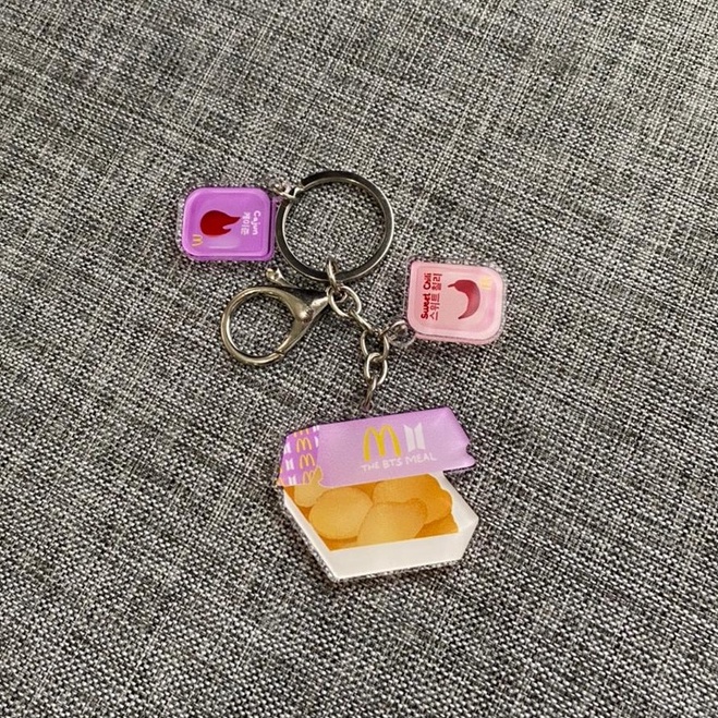 Pendant Keychain BTS Meal Mcdonalds Merchandise Ganci Acrylic Bangtan Kpop Akrilik Print