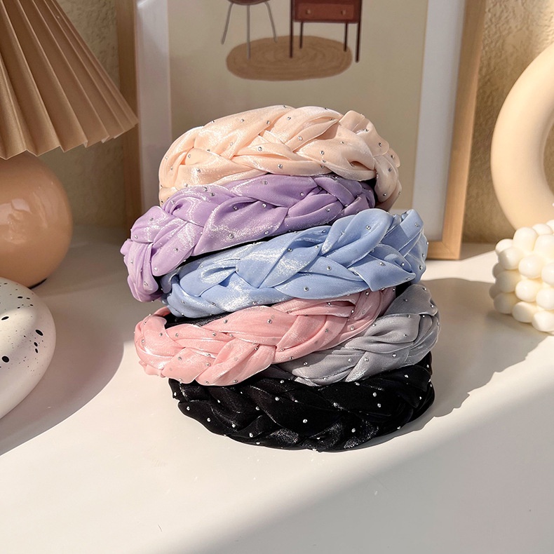 BANDO KAIN KEPANG MANIK WARNA SOFT POLOS BANDANA MEWAH PESTA BRAID HEADBAND KOREAN STYLE BENDO ANAK AKSESORIS RAMBUT KOREA HAIR BAND ACCESSORIES