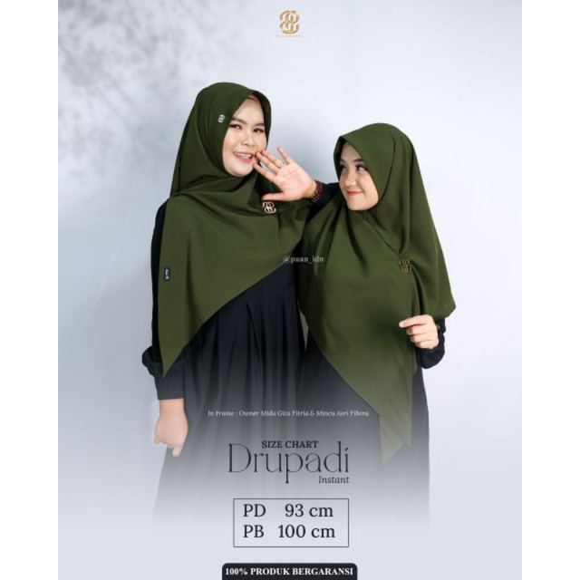 JILBAB INSTAN DRUPADI ARMY BY PUAN