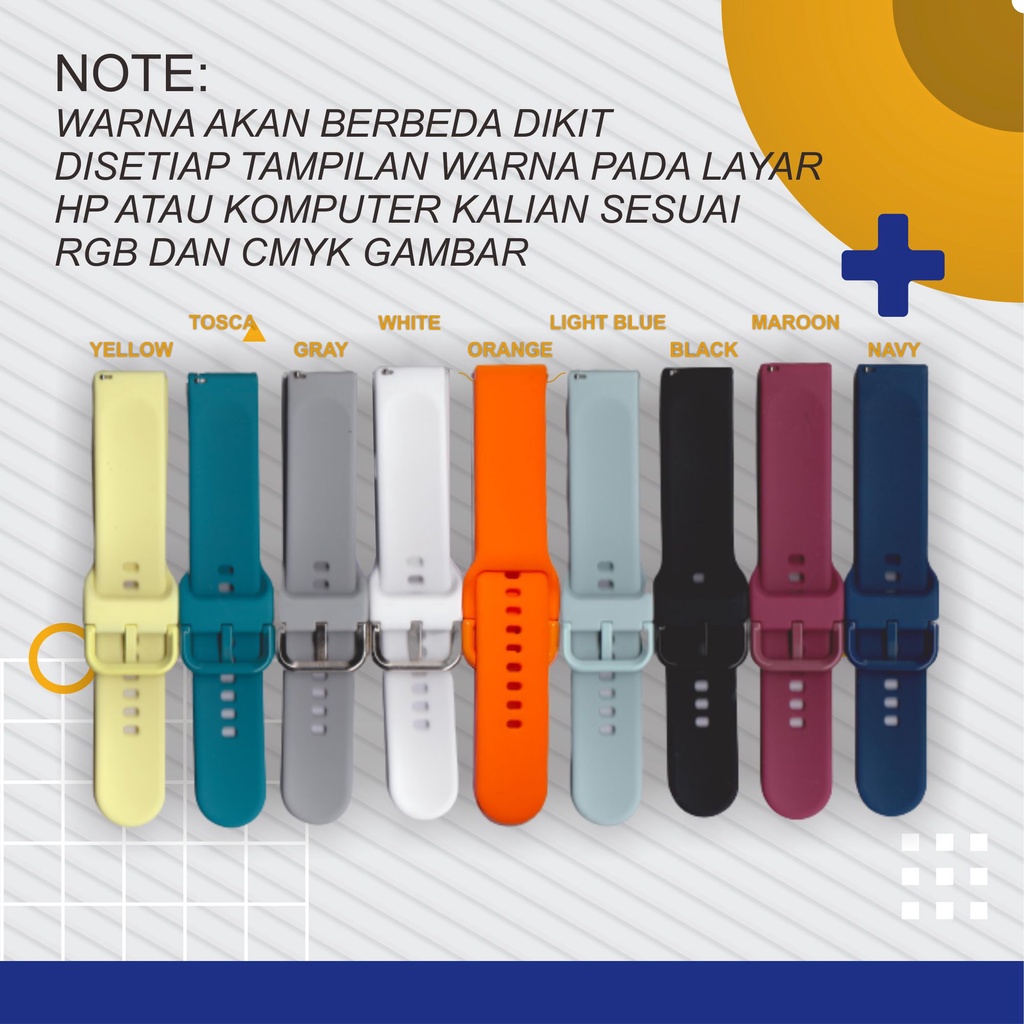 STRAP SMARTWATCH ukuran 20mm dan strap 22mm UNIVERSAL STRAP JAM TANGAN SILICONE