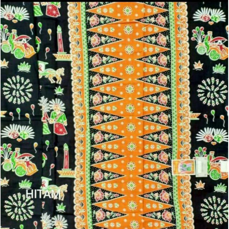 KAIN SARUNG TUMPAL BATIK BETAWI MOTIF ONDEL ONDEL