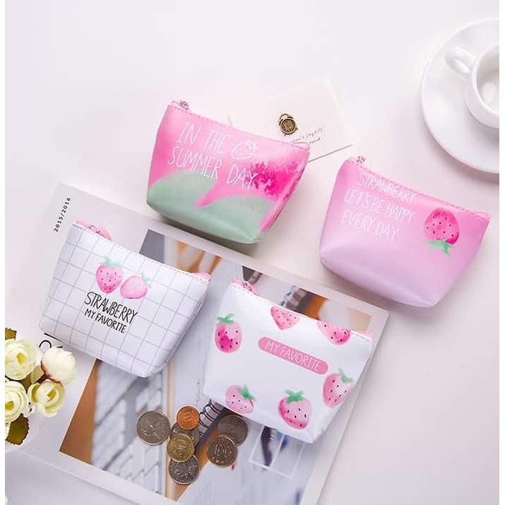 Dompet Koin Strawberry Coin Wallet Strawberry Cosmetic pouch strawberry