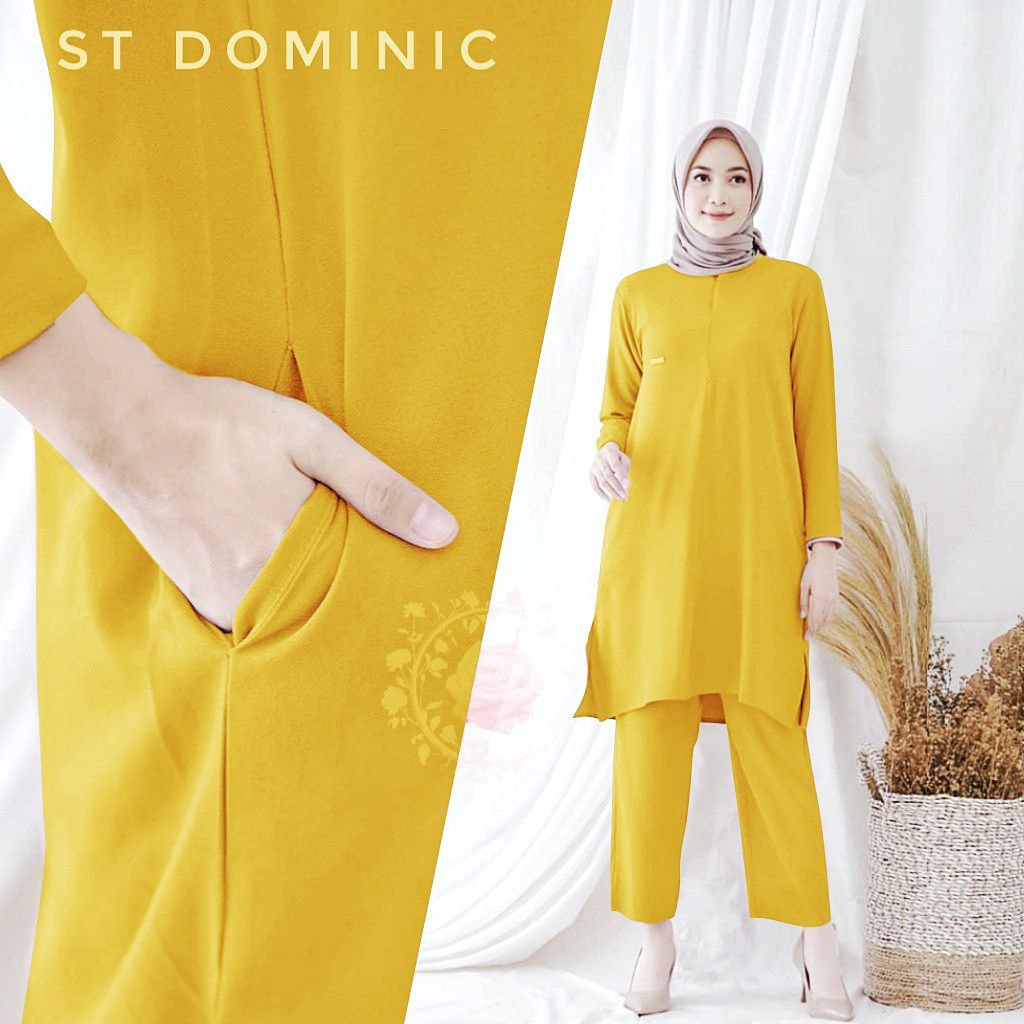 ST DOMINIC / SETELAN FASHION WANITA TERLARIS / PAKAIAN SANTAI / MUSLIM / TERBARU / LENGAN PANJANG