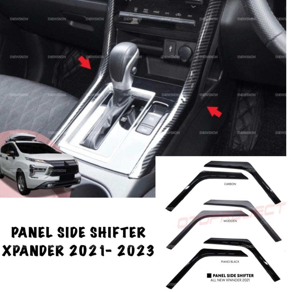 Panel Side Shifter Perseneling Xpander 2021 2023 Hitam Wood Carbon