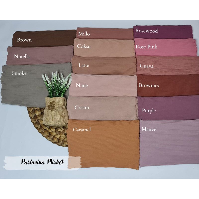 Jilbab Pashmina Plisket Tanpa Garis Tengah New-2