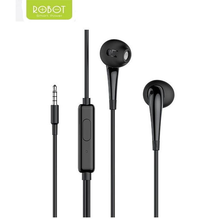 Headset Robot RE701 Wired Headset Wired Earphone Bass Android iPhone Original - Garansi 1 Tahun