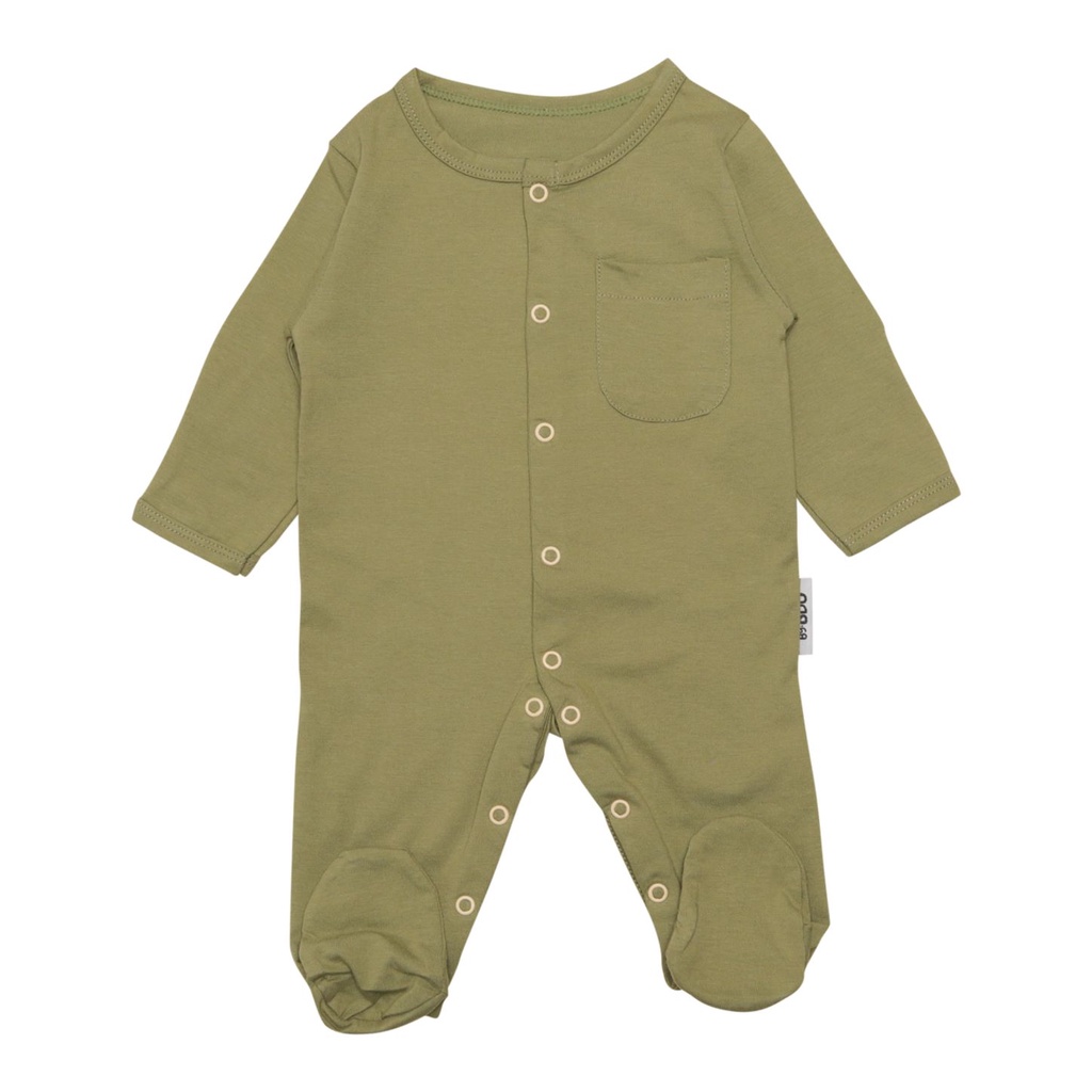 BDOSTORE | Gembira Collection | Everest Sleepsuit | Sleepsuit Anak Bayi | Bodysuit | Jumper Panjang | Newborn | 0 - 12 Bulan-Olive
