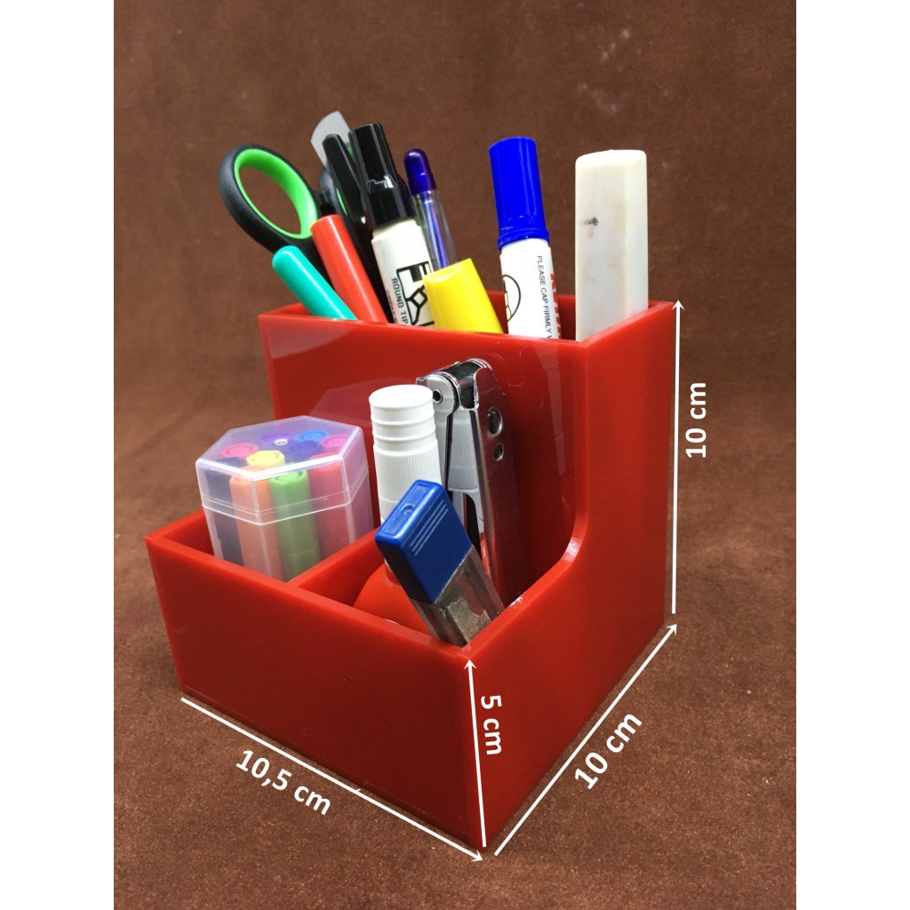 

acrylic merah tempat display pensil dan pulpen