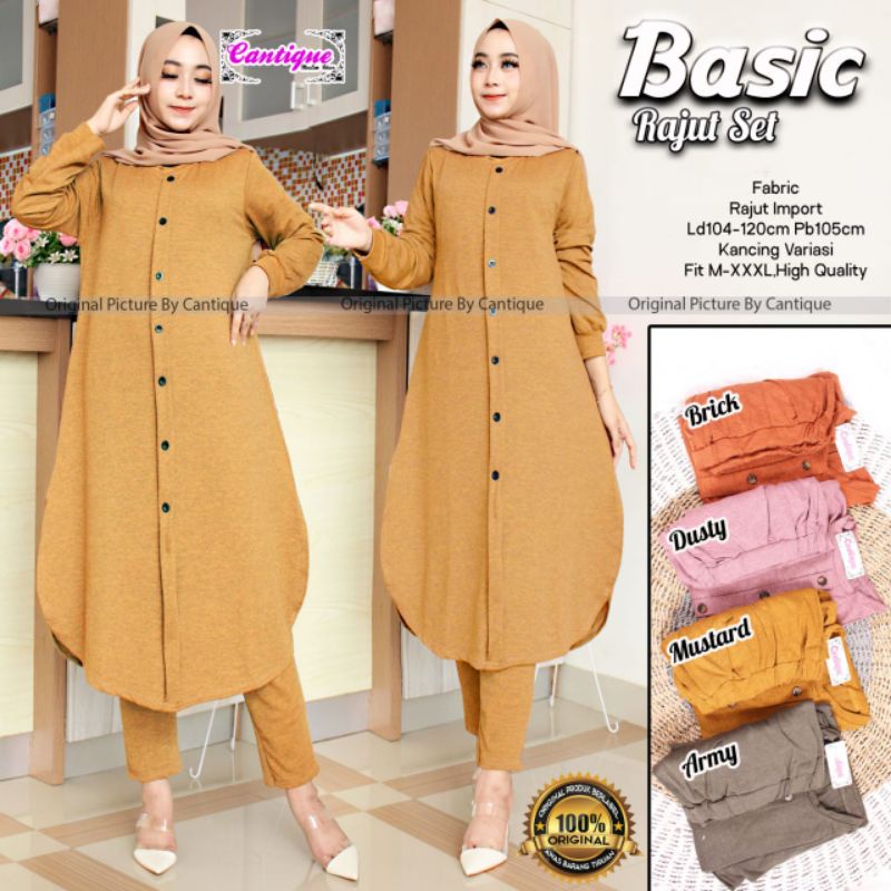 SETELAN BAJU RAJUT JUMBO/ONE SET RAJUT JUMBO/TUNIK+PANT FIT M-XXXL HIGH QUALITY