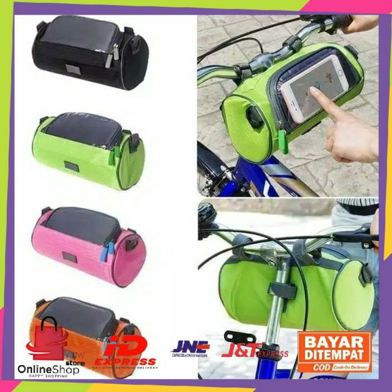 Tas Sepeda Lipat Stang Tempat Hp Waterproof