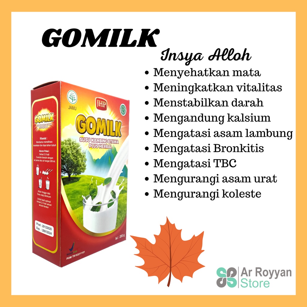 

Susu GOMILK susu kambing etawa bubuk kemasan 200gram bebas ongkir