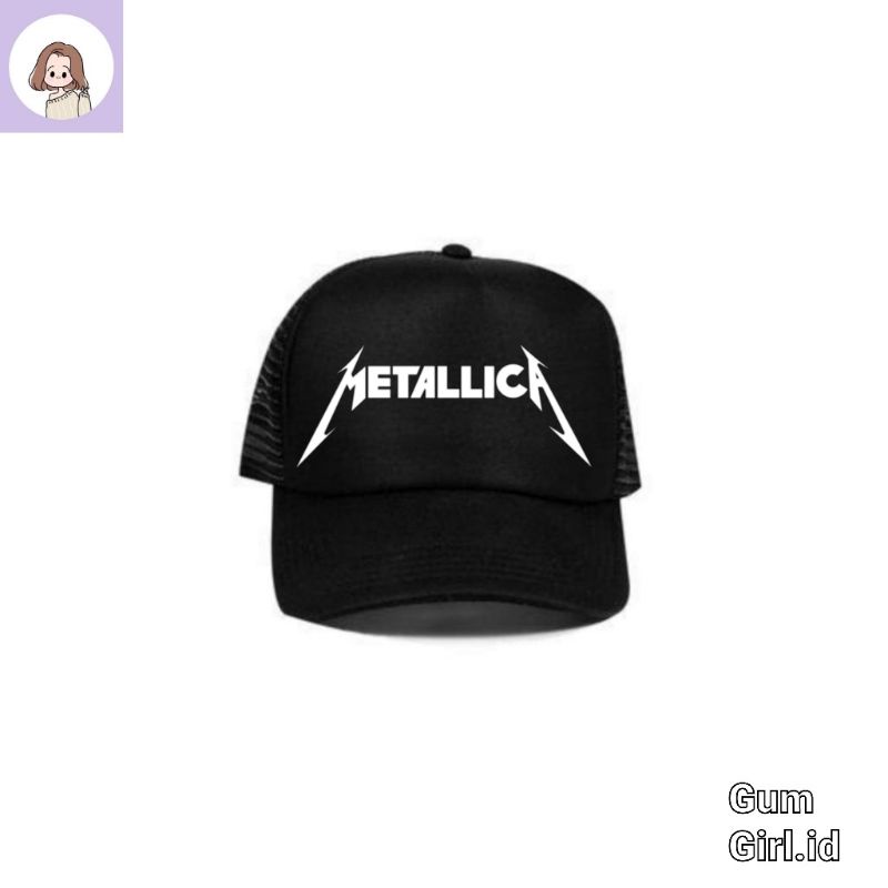 Topi snapback jaring METALLICA trucker hitam pria wanita dewasa band musik rock caps hat original ba
