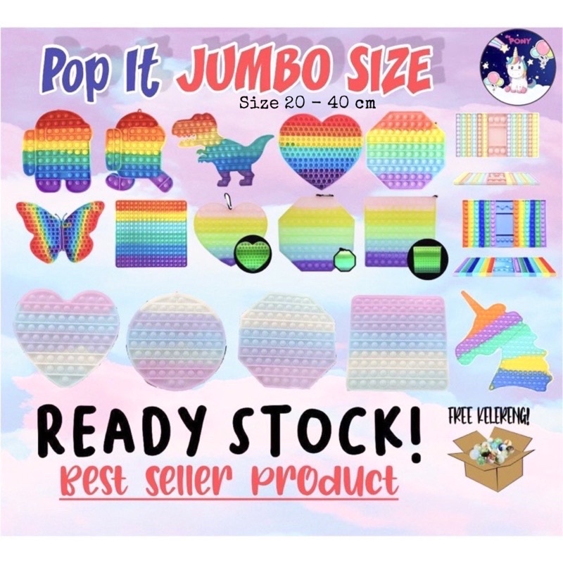 POP IT JUMBO/SUPER JUMBO/pop it viral/tiktok/fidget/mainan kekinian/mainan murah