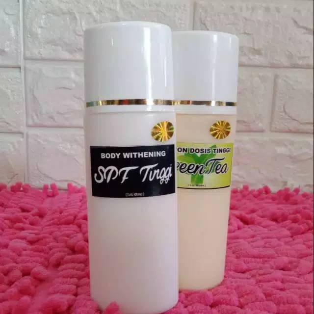 HAND BODY LOTION DOSTING WHITENING GREEN TEA SPF TINGGI / HBL DOSIS TINGGI  1PAKET/ GREEN TEA KUNING