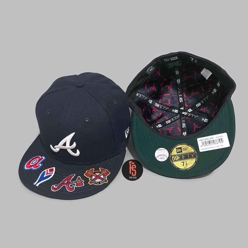 TOPI NEW ERA ORIGINAL 5950 GRAPHIC VISOR ATLANTA BRAVES NAVY