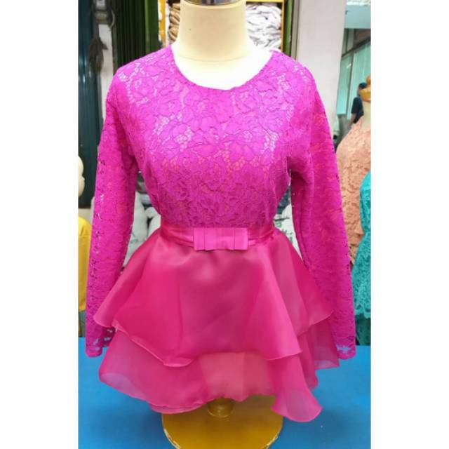 Kebaya brokat organza lengan panjang