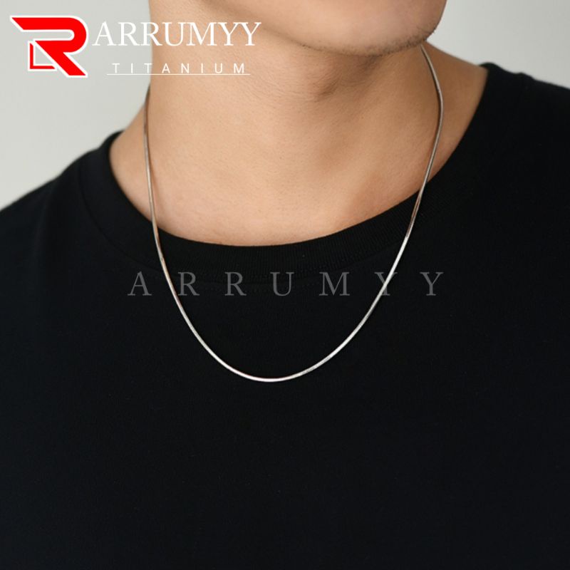 ARRUMYY Kalung Pria Wanita Original Titanium Gold Silver Anti Karat