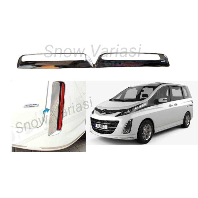 Cover Reflektor Mazda Biante Bumper Belakang Chrome Jsl