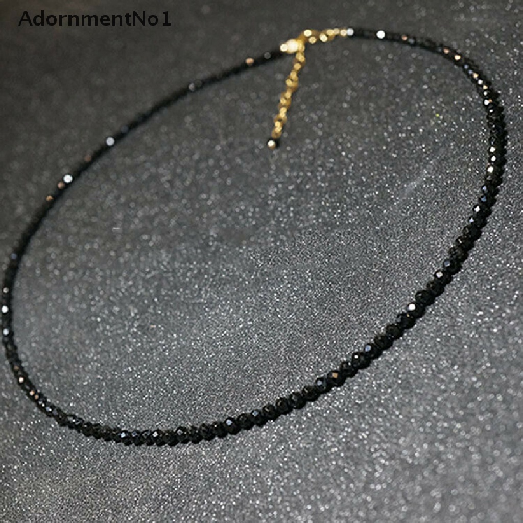 (AdornmentNo1) Kalung Choker Kristal Hitam Untuk Wanita