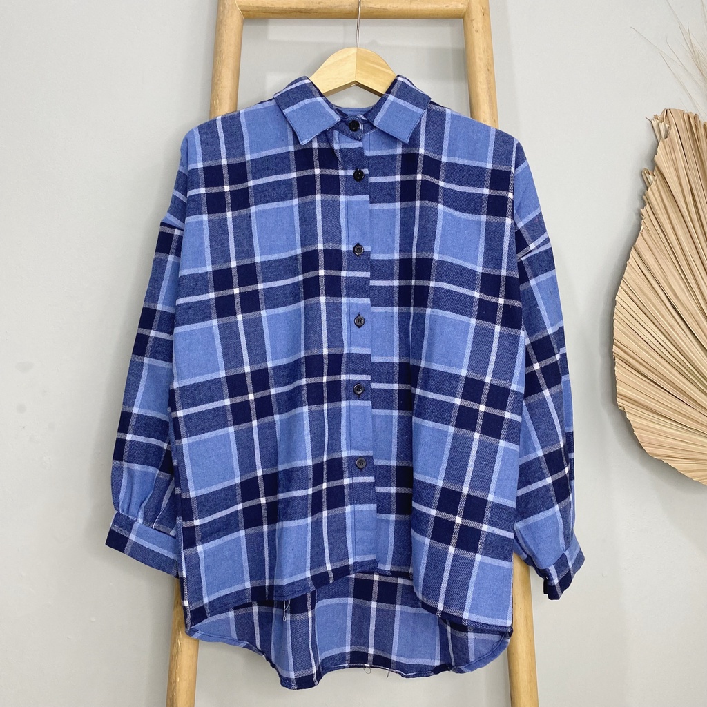 KEMEJA FLANEL LENGAN BALON MIKEY DAILY OFFICE SHIRT PREMIUM B498 CO