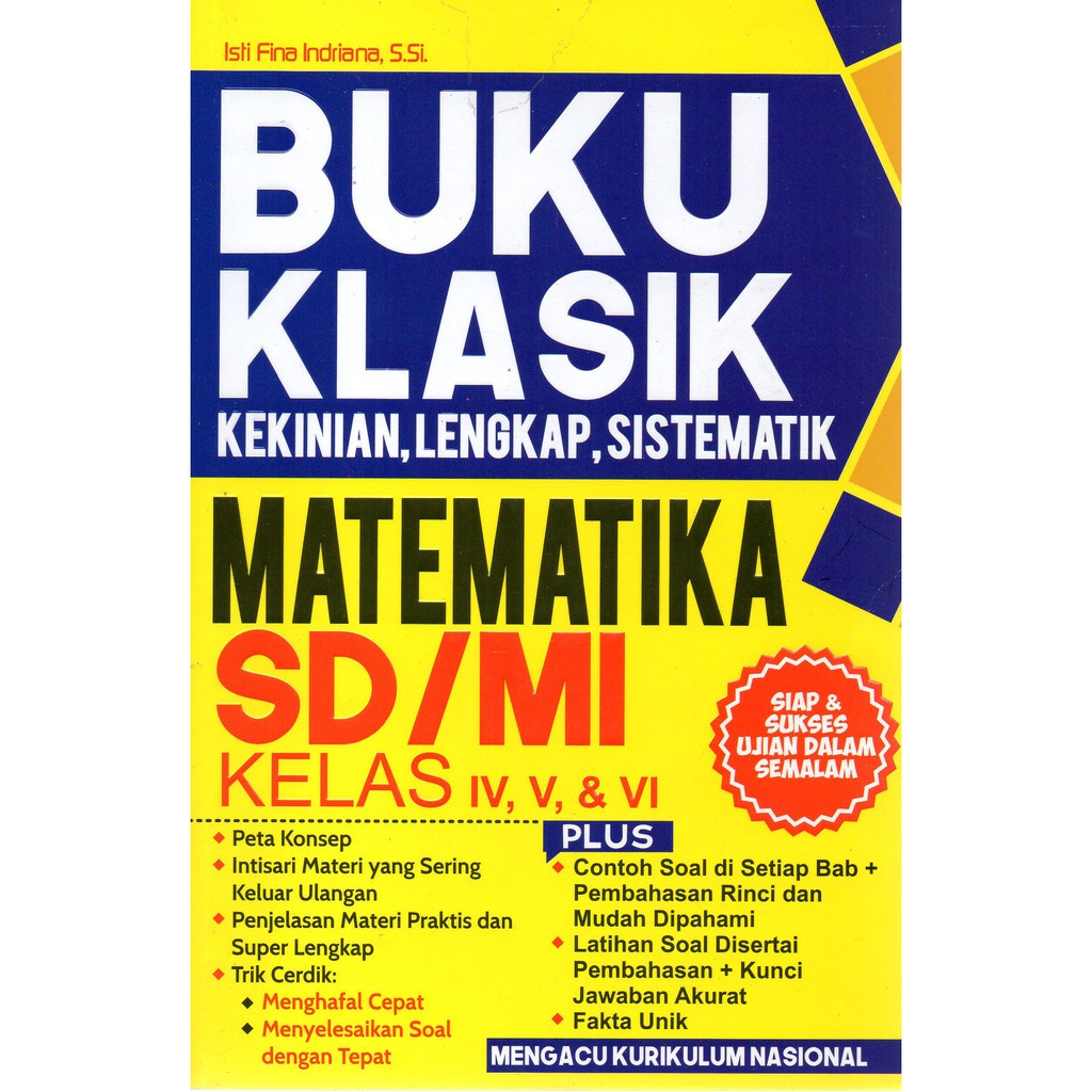 Buku Klasik Kekinian Lengkap Sistematik Matematika Sd Kelas 4 5