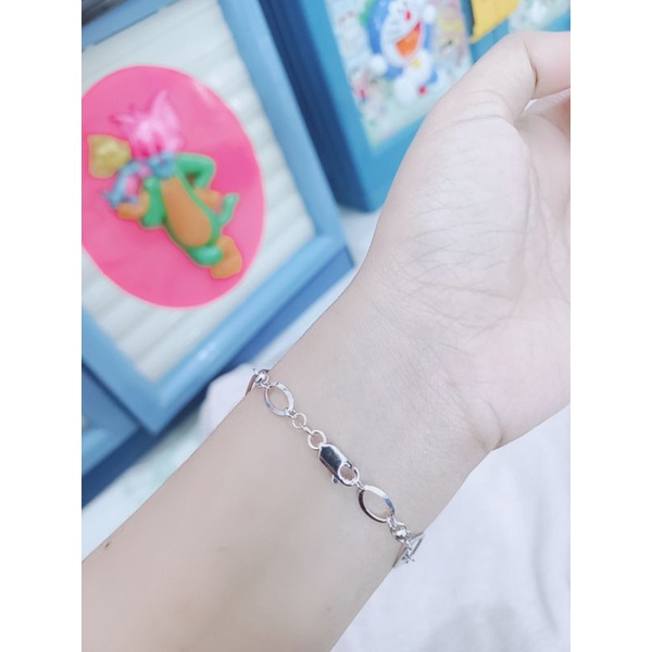 gelang tangan perak asli lapis emas/gelang tangan rantai persegi variasi/gelang tangan asli silver 925