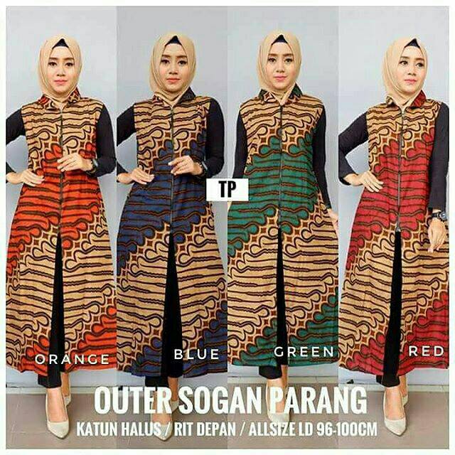 OUTER SOGAN PARANG OUTER BATIK SOGAN OUTER MODERN OUTERWEAR BATIK LONGVEST BATIK MODERN MUSLIMAH