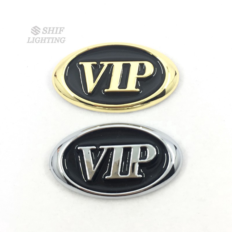 1Pc Stiker Emblem / Badge Logo VIP Bahan Metal untuk Body Mobil