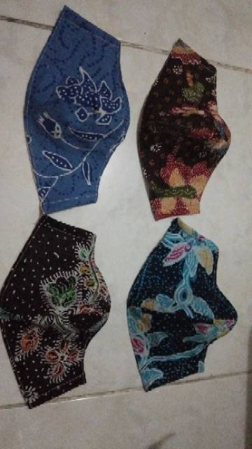 Grosir Masker kain Batik tulis Cap asli madura, bisa isi tisue.