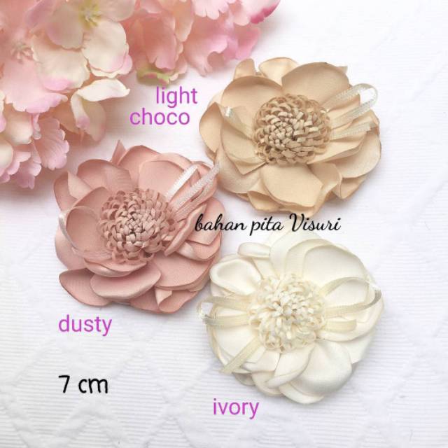 Bunga Satin Bakar Putik Suwir Bow Satin 7 cm