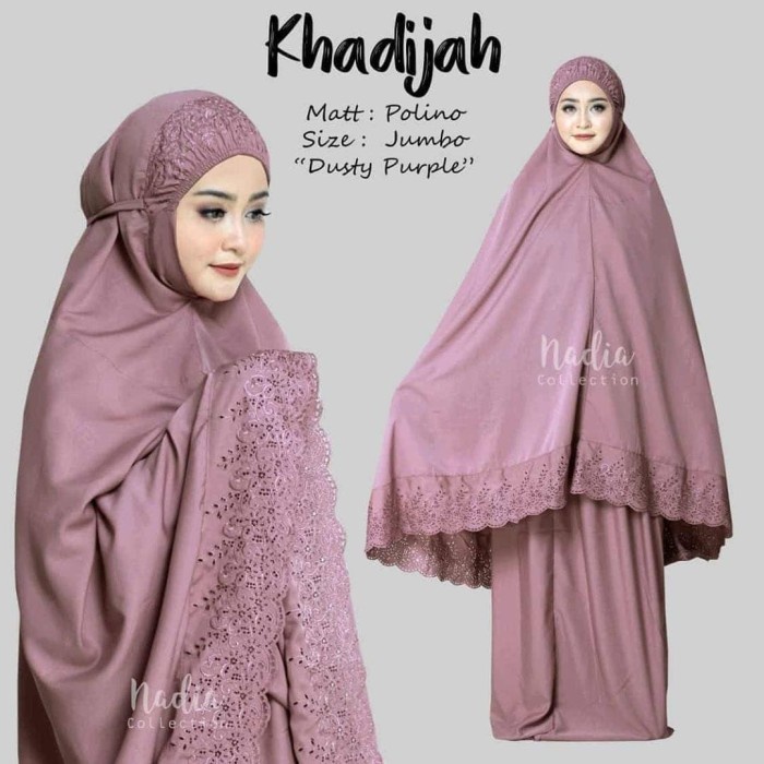 Mukena wanita MUKENA SITI KHADIJAH PASTELEENA BAHAN KATUN MIKRO DUSTY PURPLE anak terviral jumbo ter