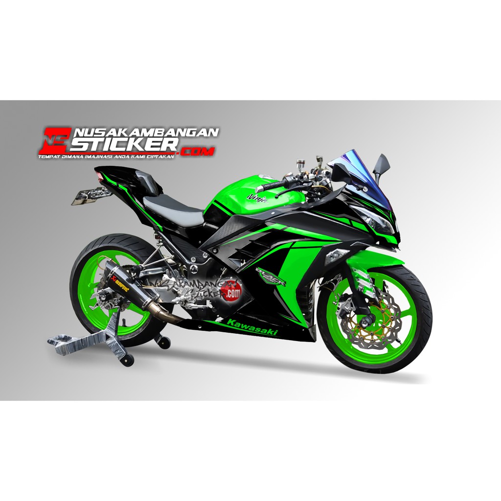 Decal-Ninja 250 Fi-Black edition grafis Hijau