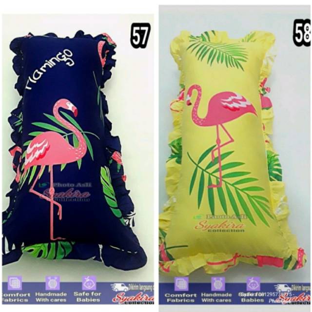 STAR9 - Bantal Cinta + Sarung Rumbai Motif Flaminggo
