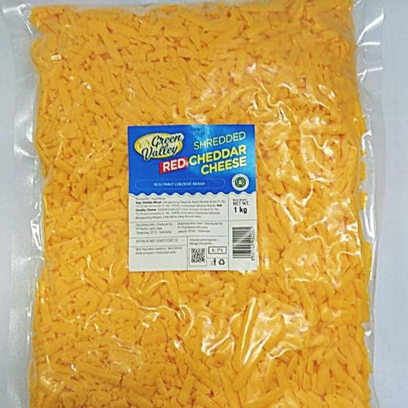 

Red cheddar cheese shredded (parut) 1 kg